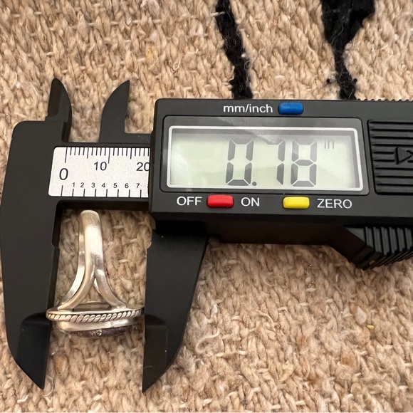 ❤️ Golden Hills Turquoise Brushed 925 Southwestern Navajo Ring SZ 8 Matte Stone - Picture 12 of 15